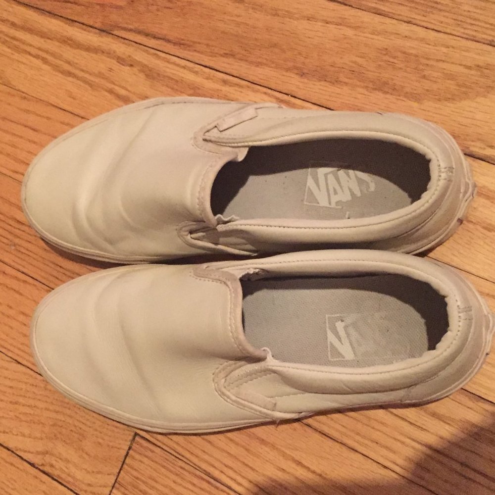 Blush Pink Leather Vans